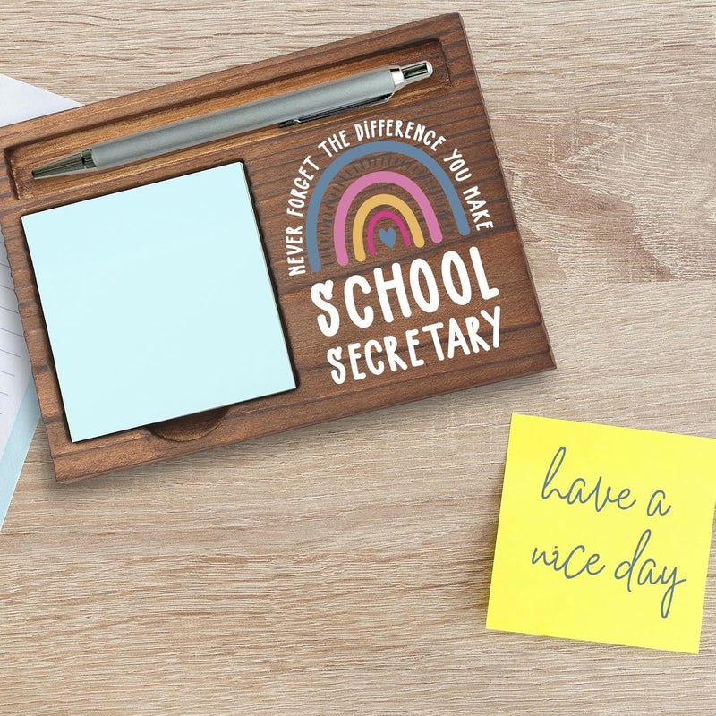 Pariveca School Secretary Gifts Sticky Note Holder, Thank You Gift for School Secretary, Office Assistant, Administrative Staff, Education Appreciation Week, Graduation or Holiday PB023 - Image 5